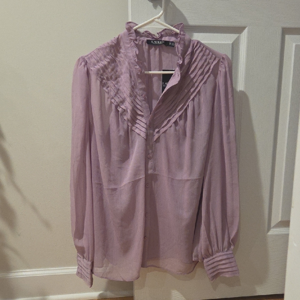 Ralph Lauren Georgette Blouse, M - Picture 3 of 9